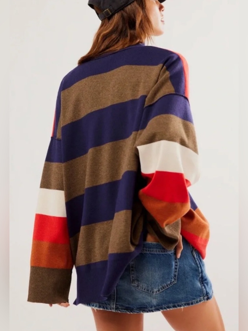 Free People Coastal Stripe Pullover Top in Set Sail Combo Size Small - Picture 3 of 13